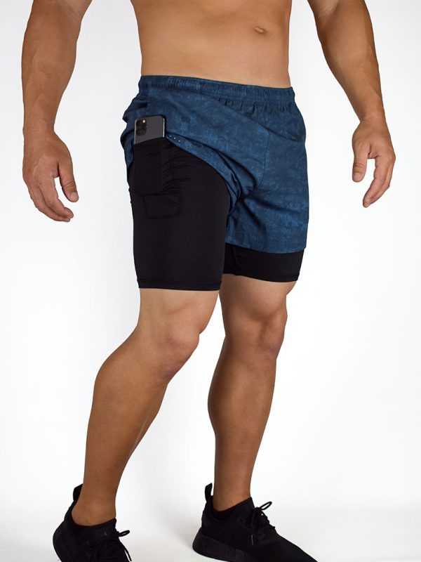 RedMoon Alpha | Flex Camo Shorts - Azul Marino