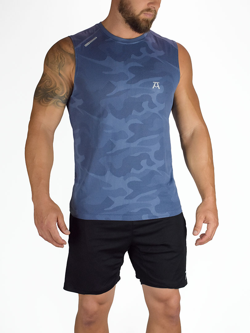 Sport Camo - Azul RedMoon Alpha | Sport Camo Playera Sin Mangas - Azul