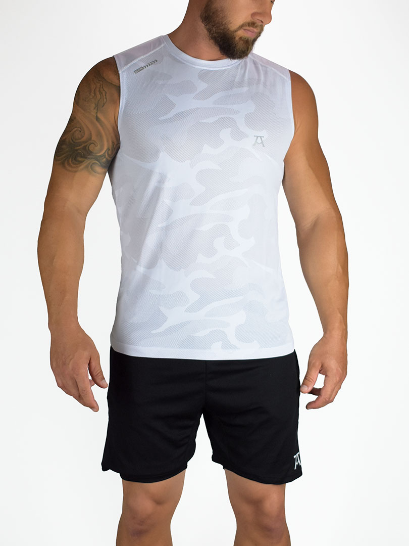 Sport Camo - Blanco RedMoon Alpha | Sport Camo Playera Sin Mangas - Blanco